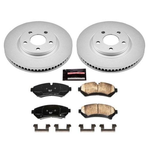 1998-2002 Cadillac Seville Front Z17 Evolution Geomet Coated Brake Rotor and Ceramic Pad Assembly - Premium Replacement