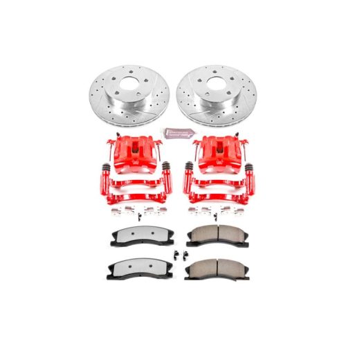 2000-2004 Jeep Grand Cherokee Front Z36 Truck & Tow Brake Upgrade Kit with Drilled & Slotted Rotors - Premium Heavy-Duty Replacement