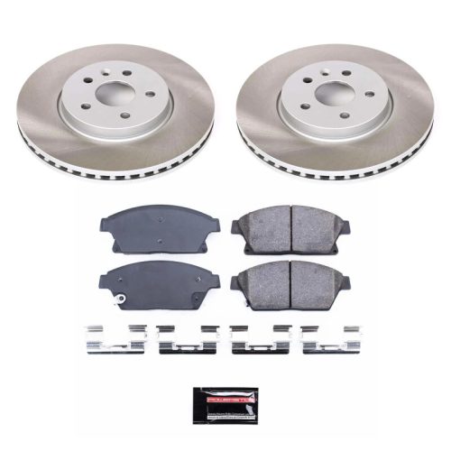 2013-2016 Buick Encore Front Semi-Coated Rotor Brake Assembly with Ceramic Pads - Premium Replacement