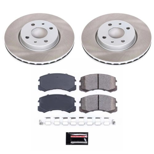 2002-2007 Mitsubishi Lancer Front Semi-Coated Rotor Brake Assembly - Premium Replacement