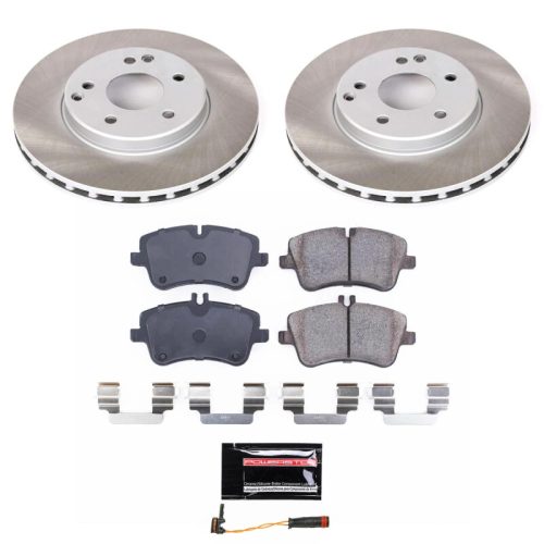 2001-2005 Mercedes-Benz C240 Front Semi-Coated Rotor Kit with Ceramic Brake Pads - Premium Replacement