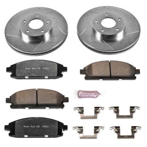 2001-2000 Infiniti Q45 Front Brake Rotor and Ceramic Brake Pad Assembly - Heavy Duty Truck & SUV Towing Performance Upgrade