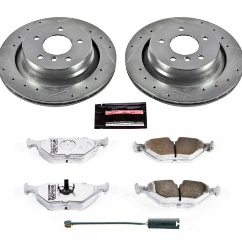 1995-1999 BMW M3 Rear Z26 Street Warrior Brake Upgrade Kit - Heavy Duty Performance, Drilled & Slotted Rotors, Carbon-Fiber Ceramic Pads for Towing & Street Use - Premium Replacement