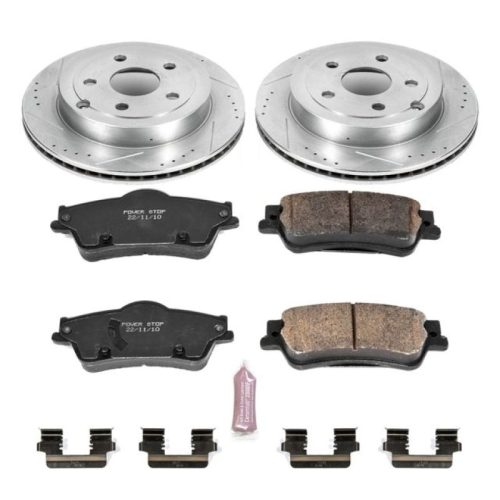 2008-2009 Pontiac G8 Rear Z23 Evolution Sport Brake Upgrade Kit with Drilled & Slotted Rotors - Premium Replacement