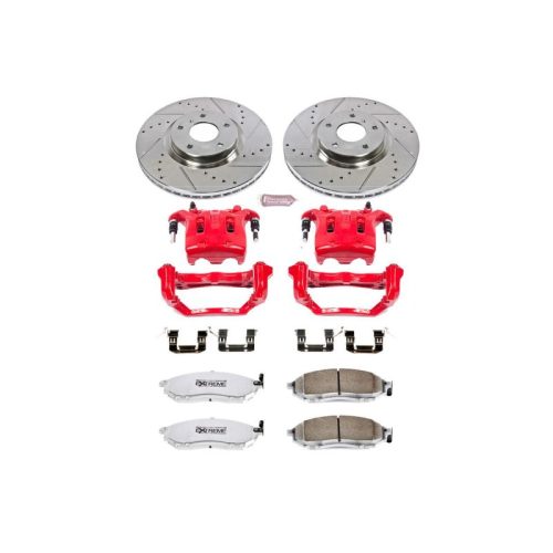 2009-2010 Nissan 350Z & 370Z Front Z26 Street Warrior Brake Upgrade Kit with Powder Coated Calipers - Premium Replacement