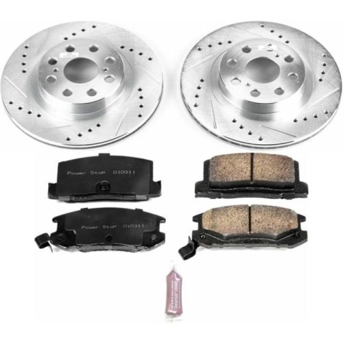 2000-2005 Toyota MR2 Spyder Rear Z23 Evolution Sport Brake Rotor and Pad Upgrade Kit - Heavy-Duty Drilled & Slotted Performance Replacement