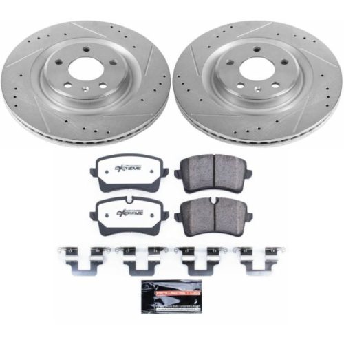 2012-2018 Audi A7 Quattro & Porsche Macan Brake System Upgrade with Drilled & Slotted Rotors and Carbon-Fiber Ceramic Pads - Premium Replacement