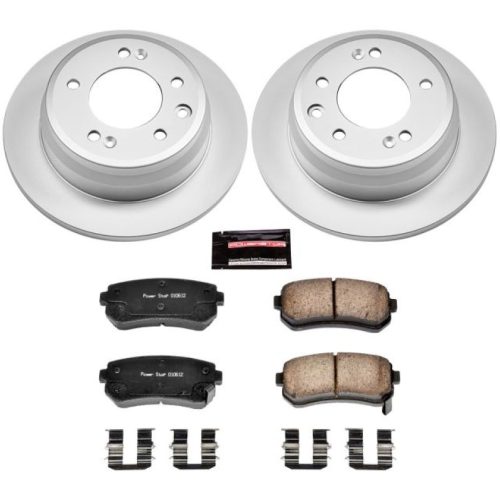 2010-2012 Hyundai Elantra & Tucson Rear Z17 Evolution Geomet Coated Brake Rotor & Ceramic Pad Assembly - Premium Replacement