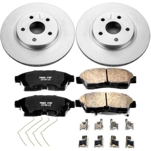 1996-2003 Toyota RAV4 Front Z17 Evolution Geomet Coated Brake Rotor and Ceramic Pad Assembly - Premium Replacement