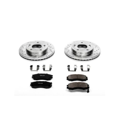 1990-1995 Mitsubishi Eclipse Front Brake Rotor and Carbon-Fiber Ceramic Brake Pad Assembly - Heavy-Duty Performance Upgrade