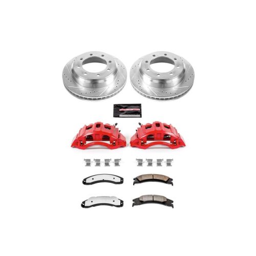 2008-2009 Ford E-Series Super Duty Rear Z36 Truck & Tow Brake Upgrade Kit with Drilled & Slotted Rotors - Premium Heavy-Duty Replacement
