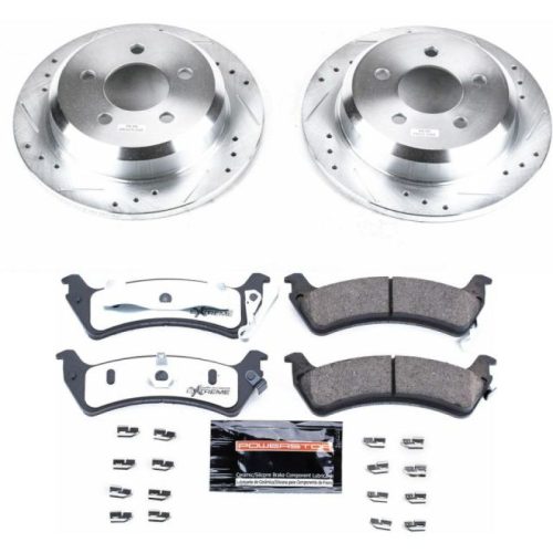1994-1998 Jeep Grand Cherokee Rear Z36 Truck & Tow Brake Upgrade Kit with Drilled & Slotted Rotors - Premium Replacement