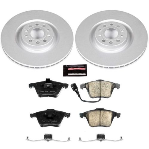 2010-2012 Volkswagen CC Front Z23 Evolution Sport Coated Brake Rotor and Ceramic Pad Assembly - Premium Replacement