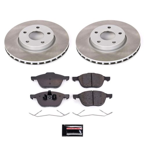 2004-2013 Volvo S40, 2011-2013 Volvo C30 Front Semi-Coated Rotor Brake Assembly - Premium Replacement