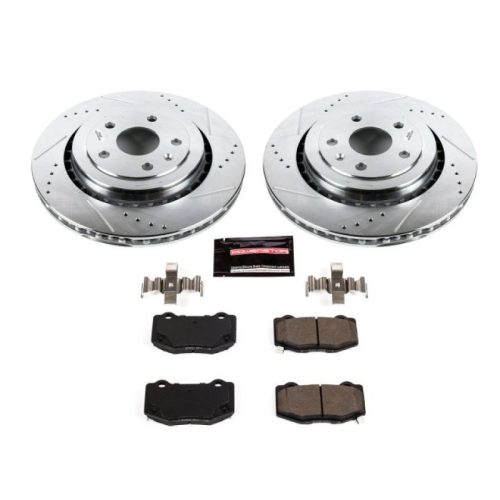 2016-2022 Chevrolet Camaro & 2016-2018 Cadillac ATS Rear Z23 Evolution Sport Brake Rotor and Carbon-Fiber Ceramic Brake Pad Upgrade - Premium Replacement