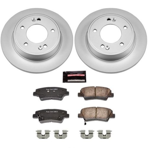 2011-2014 Hyundai Elantra Rear Z17 Evolution Geomet Coated Brake Rotor and Ceramic Pad Assembly - Premium Replacement