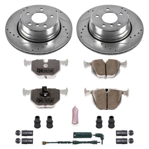 2002-2006 BMW X5 Rear Z26 Street Warrior Brake Upgrade Kit - Heavy Duty Drilled & Slotted Rotors with Carbon-Fiber Ceramic Pads - Premium Replacement