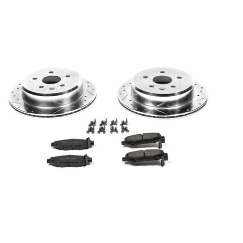 1992-1998 Lexus SC300 Rear Brake Upgrade Kit with Drilled & Slotted Rotors and Carbon-Fiber Ceramic Pads - Premium Replacement
