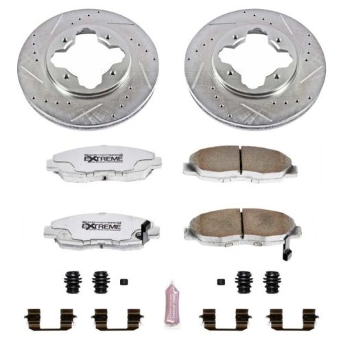 1994-1997 Acura CL, 1994-1997 Honda Accord Front Z26 Street Warrior Brake Upgrade Kit - Heavy-Duty Drilled & Slotted Rotors with Carbon-Fiber Ceramic Pads for Performance and Towing