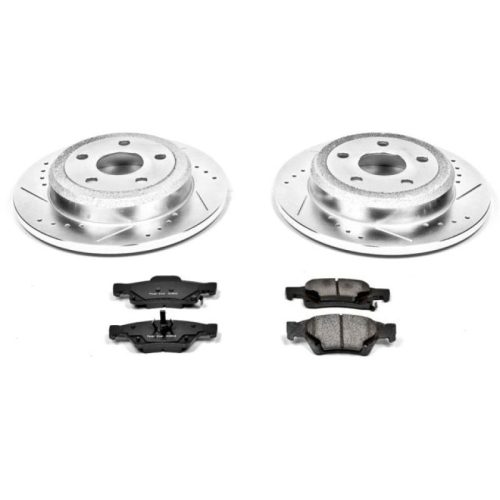 2011-2014 Jeep Grand Cherokee & 2011-2014 Dodge Durango Rear Z23 Evolution Sport Brake Upgrade Kit with Drilled & Slotted Rotors - Premium Heavy-Duty Replacement