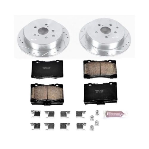 2010-2015 Lexus RX350 Rear PowerStop Z23 Evolution Sport Brake Kit - Heavy-Duty Drilled & Slotted Rotors with Carbon-Fiber Ceramic Pads for Towing & Daily Driving - Premium Replacement