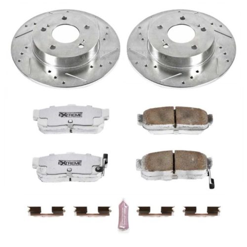 2001 Nissan Maxima Rear PowerStop Z26 Street Warrior Brake Upgrade Kit - Heavy-Duty Performance with Drilled & Slotted Rotors and Carbon-Fiber Ceramic Pads - Premium Replacement