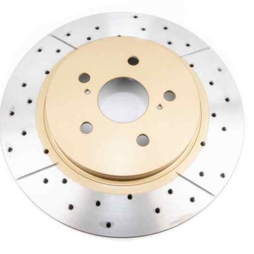 DBA X Gold Street Series Front Drilled and Slotted Rotor for Lexus RX330 RX350 and Highlander 2004-2006 - Premium Replacement - Image 5