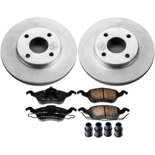 2002-2004 Ford Focus Front Z17 Evolution Geomet Coated Brake Rotor and Ceramic Pad Assembly - Premium Replacement