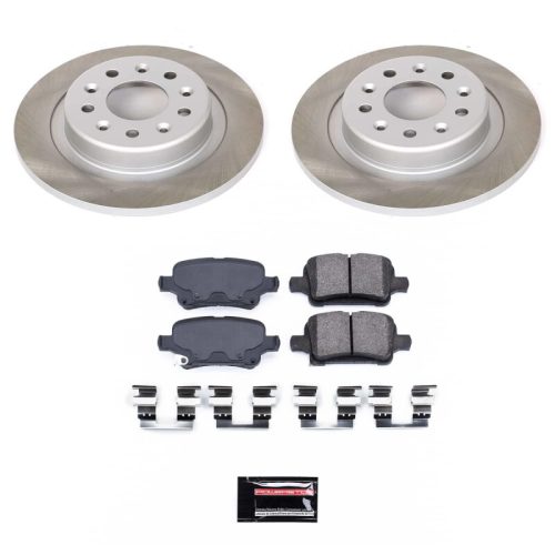 2016-2018 Chevrolet Malibu & GMC Terrain Rear Semi-Coated Rotor Brake Assembly with Ceramic Pads - Premium Replacement