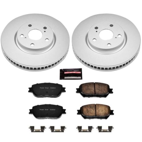 2006-2013 Lexus GS300, IS250 Front Z17 Evolution Geomet Coated Brake Rotor and Ceramic Pad Assembly - Premium Replacement