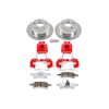 2000-2004 Jeep Grand Cherokee Rear Z26 Street Warrior Brake Upgrade Kit with Drilled & Slotted Rotors, Carbon-Fiber Ceramic Pads, Powder Coated Calipers - Premium Replacement