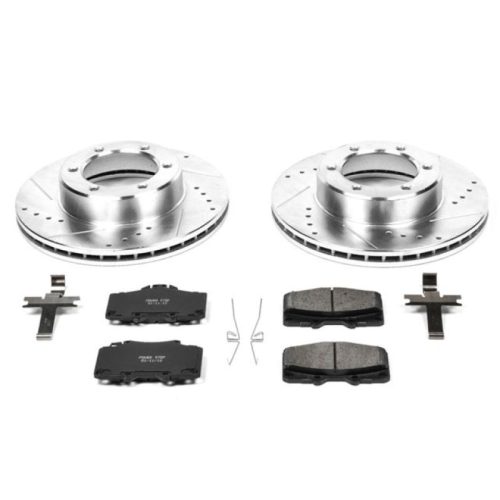 1991-1998 Toyota 4Runner & T100 Front Heavy Duty Brake Rotors and Carbon-Fiber Ceramic Brake Pads - Premium Replacement