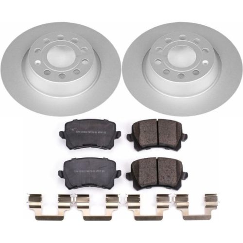 2010-2011 Volkswagen CC Rear PowerStop Z23 Evolution Sport Coated Brake Rotor and Carbon-Fiber Ceramic Brake Pad Assembly - Premium Replacement
