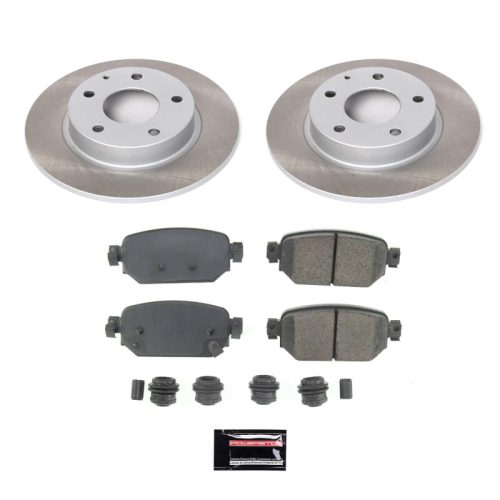 2017-2020 Mazda 3 & CX-3 Rear Semi-Coated Rotor Brake Kit - Heavy-Duty Replacement with Ceramic Pads and Hardware