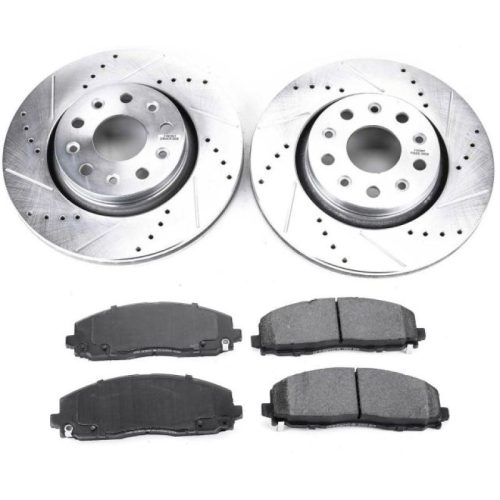 2018-2020 Jeep Wrangler & Gladiator Front Brake Performance Upgrade Kit - Premium Heavy-Duty Drilled & Slotted Rotors with Carbon-Fiber Ceramic Pads and Hardware