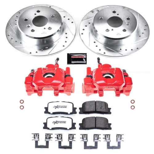 2001-2003 Toyota Highlander Rear Z36 Truck & Tow Brake Upgrade Kit with Drilled & Slotted Rotors - Premium Heavy-Duty Replacement