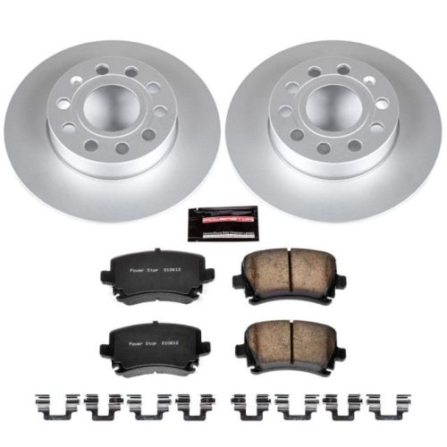 2006-2009 Volkswagen Jetta, 2007-2008 Audi A3 Z23 Evolution Sport Coated Brake Rotor & Carbon-Fiber Ceramic Brake Pad Assembly - Premium Replacement