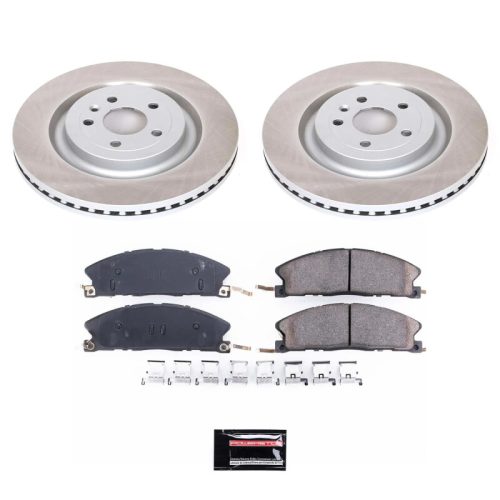 2013-2015 Ford Explorer Front Heavy-Duty Semi-Coated Rotor and Ceramic Brake Pad Assembly - Premium Replacement