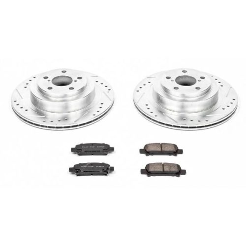 2005-2009 Subaru Legacy Rear Brake Upgrade Kit with Drilled & Slotted Rotors and Carbon-Fiber Ceramic Pads - Heavy-Duty Performance Enhancement