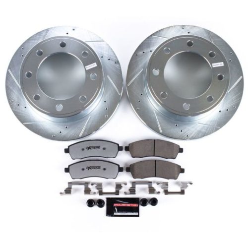 2002-2005 Ford F-250 Super Duty Rear Z36 Truck & Tow Brake Upgrade Kit - Heavy-Duty Drilled & Slotted Rotors with Carbon-Fiber Ceramic Brake Pads - Premium Replacement