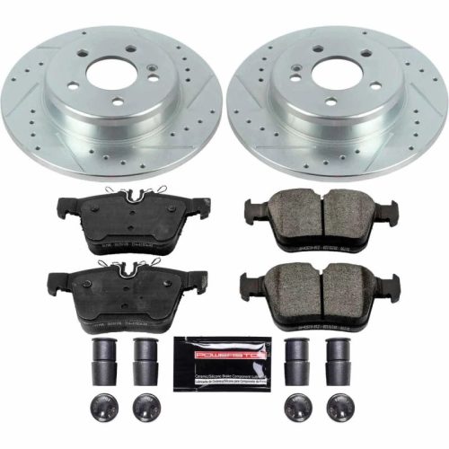 2017-2018 Mercedes-Benz C300 Rear Z23 Evolution Sport Brake Kit – Heavy-Duty Drilled & Slotted Rotors with Carbon-Fiber Ceramic Pads - Premium Replacement