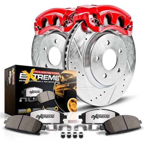 2015-2018 Jeep Renegade & 2016 Fiat 500X Heavy Duty Truck & Tow Brake Upgrade Kit with Drilled & Slotted Rotors - Premium Replacement