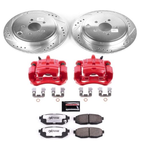 2013-2016 Subaru BRZ, 2013-2015 Scion FR-S Rear PowerStop Z26 Street Warrior Brake Upgrade Kit with Powder Coated Calipers - Premium Replacement