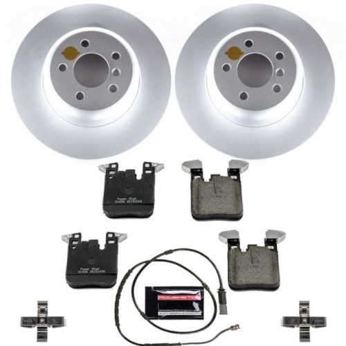 2013-2017 BMW 3 Series & 4 Series Rear Brake Rotor and Pad Assembly - Heavy Duty Performance with Geomet Coated Rotors & Carbon-Fiber Ceramic Pads - Premium Replacement