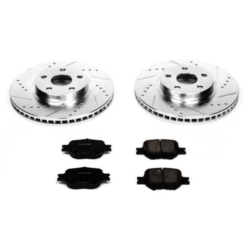 2000-2005 Toyota Celica Front Brake Performance Upgrade Kit with Drilled & Slotted Rotors and Carbon-Fiber Ceramic Pads - Premium Replacement