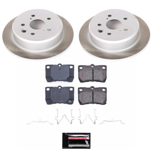 2006-2013 Lexus IS250 Rear Semi-Coated Rotor Brake Kit with Ceramic Pads and Hardware - Premium Replacement