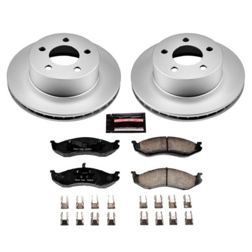 1990-'94 Jeep Wagoneer, 1994-'97 Jeep Cherokee Front PowerStop Z17 Evolution Geomet Coated Brake Rotor and Ceramic Pad Assembly - Premium Replacement