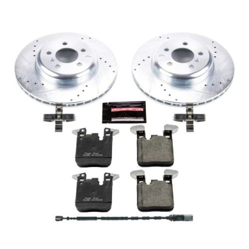 2013-2017 BMW 3 Series & 4 Series Rear Brake Performance Upgrade with Drilled & Slotted Rotors and Carbon-Fiber Ceramic Pads - Premium Replacement