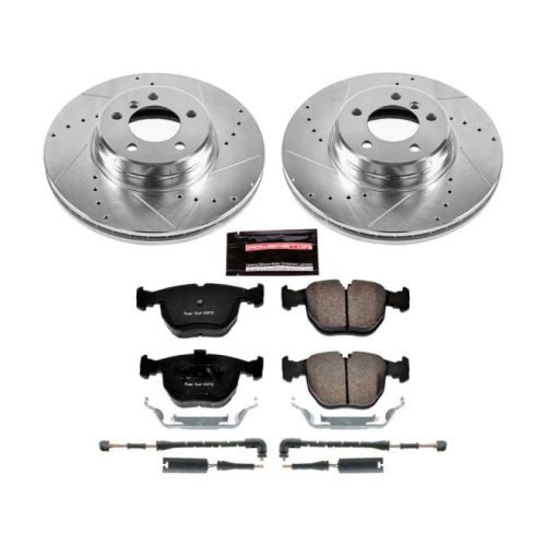 2003-2005 Land Rover Range Rover Front Brake Rotors and Carbon-Fiber Ceramic Brake Pads - Heavy Duty Drilled & Slotted Performance Upgrade - Premium Replacement