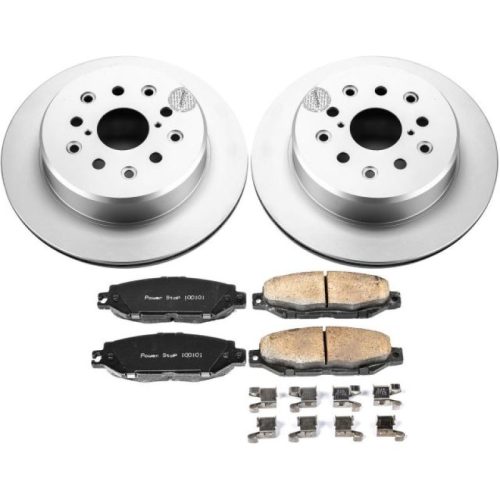 1992-2000 Lexus SC300/SC400 Rear Z17 Evolution Geomet Coated Brake Rotor and Ceramic Pad Assembly - Premium Replacement